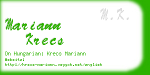 mariann krecs business card